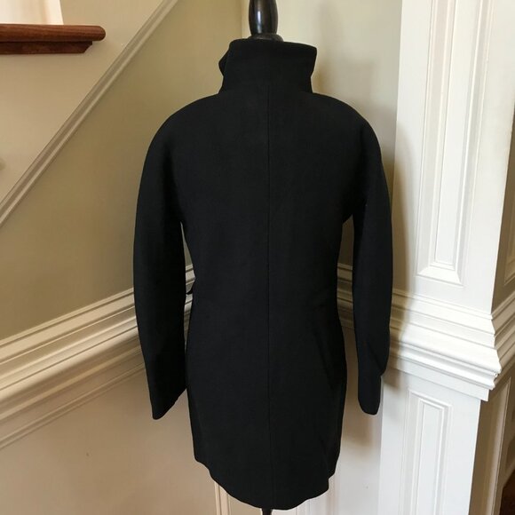 NWT JCREW NEW Cocoon Coat Jacket Womens 0 Black Italian Stadium Cloth Wool BM952 - Picture 11 of 12